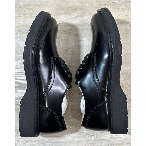 NWB AllSaints Mens 9M Black Mersey Shoe Leather Drawstring, MINOR SPOT SEE PIC - Picture 5 of 11